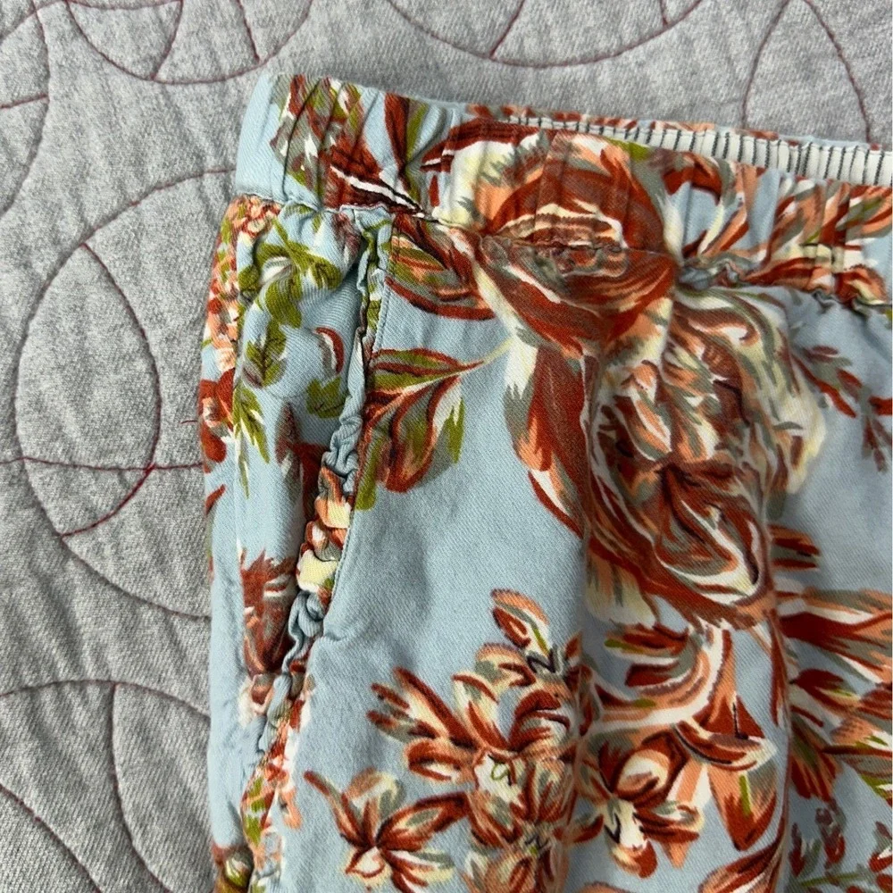 Soft Surroundings Pajama Pants Blue‎ Floral Divine Flannel 2ED79 / Women's Small